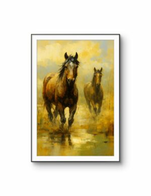 Henri des Bois - Wild Horses in the Mist